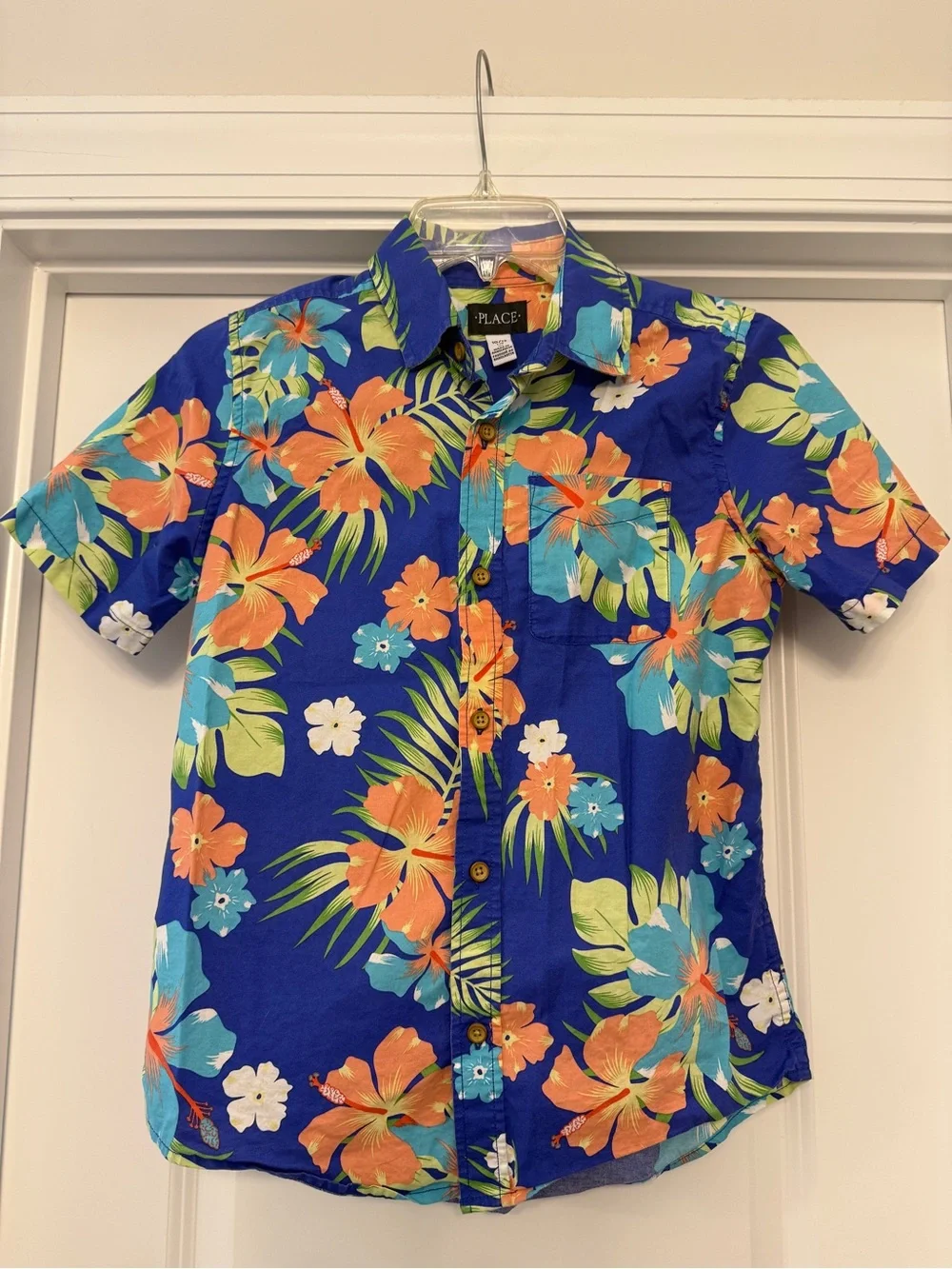 The Children’s Place Boys Purple Tropical Floral Button-Up Shirt